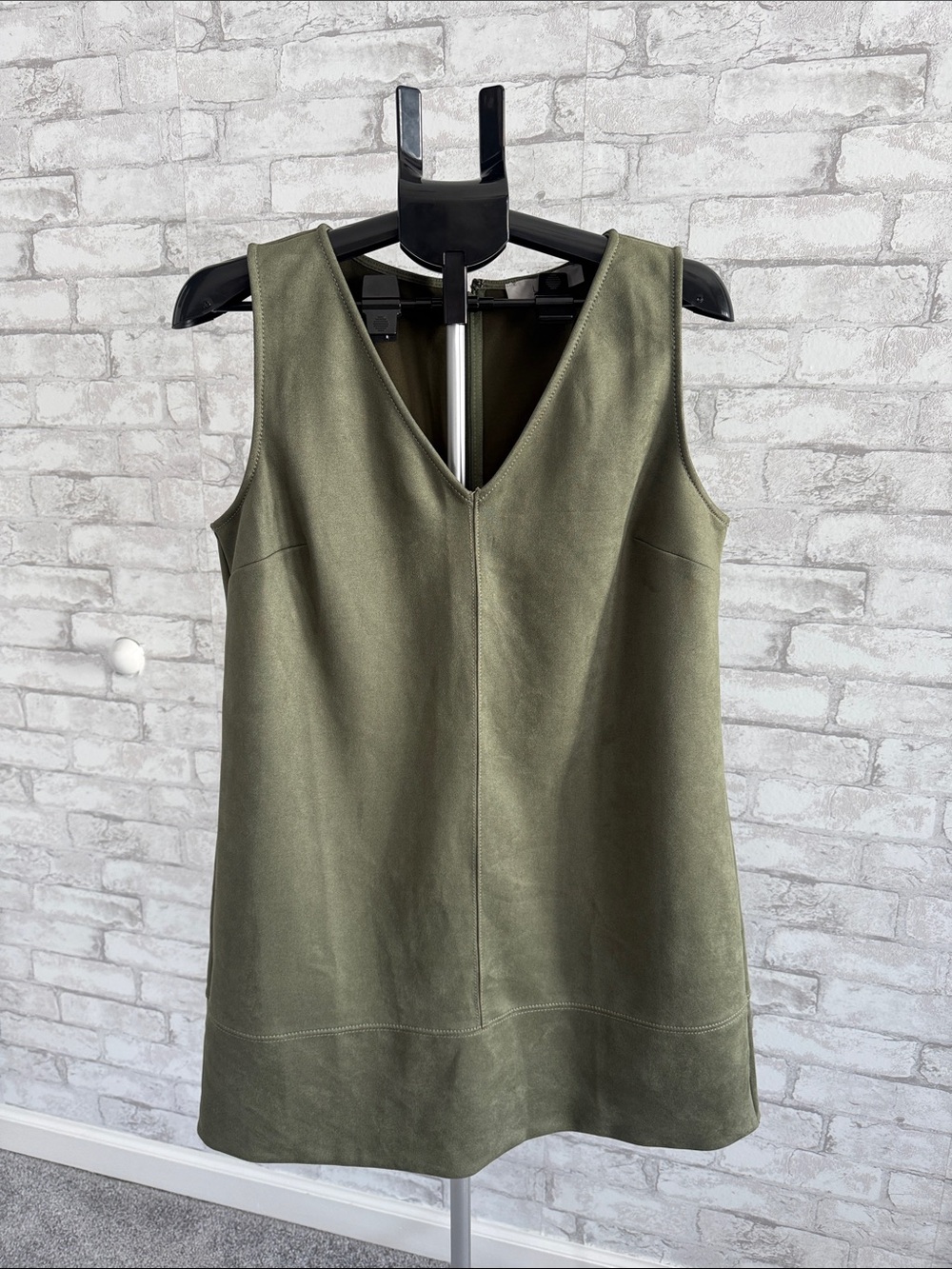 LOFT Olive Green V-Neck Sleeveless Shift Dress